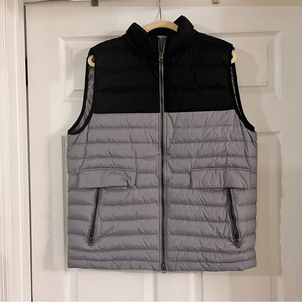 Theory x‎ Uniqlo "T-Down" puffer zip down filled vest men’s XL black and gray